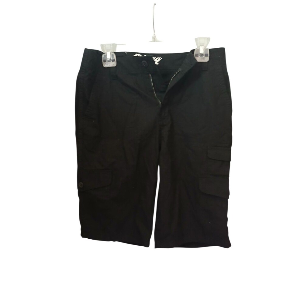 Plugg Cargo Shorts Men Size 29 Black Utility Pocket Casual Streetwear